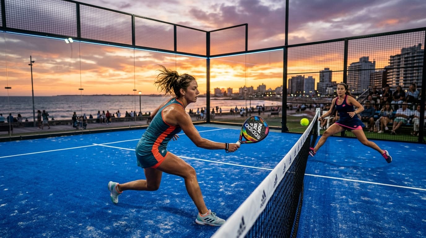 Jugadores de pádel en acción